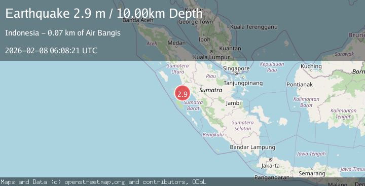 Map of Southern Sumatra, Indonesia