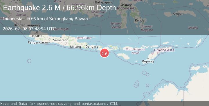 Map of Sumbawa Region, Indonesia