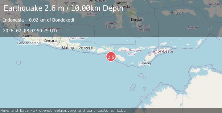 Map of Sumbawa Region, Indonesia
