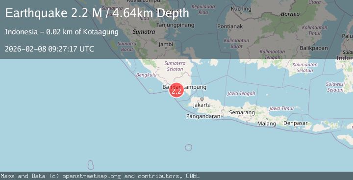 Map of Southern Sumatra, Indonesia