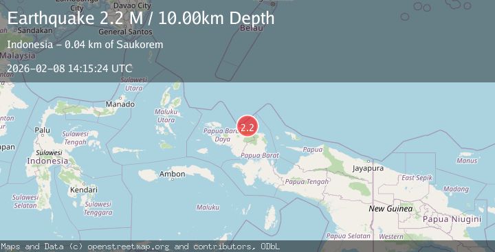 Map of West Papua Region, Indonesia