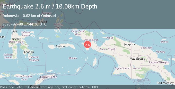 Map of West Papua Region, Indonesia