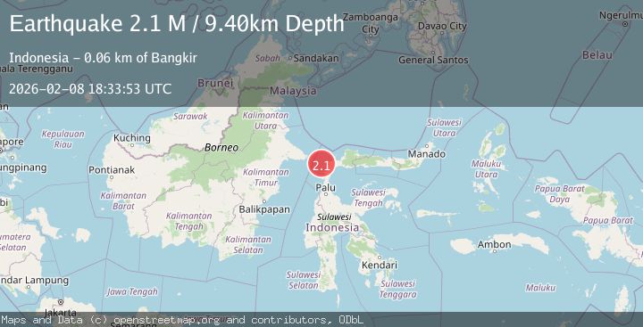 Map of Minahassa Peninsula, Sulawesi