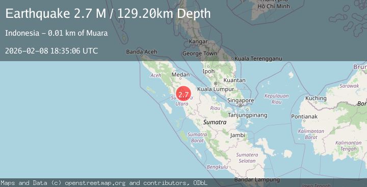 Map of Northern Sumatra, Indonesia