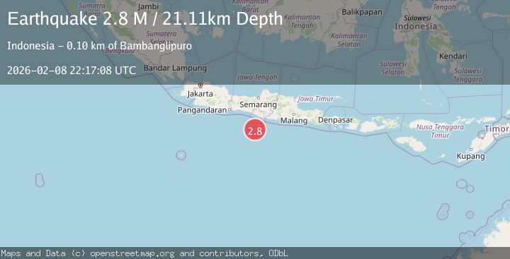 Map of Java, Indonesia