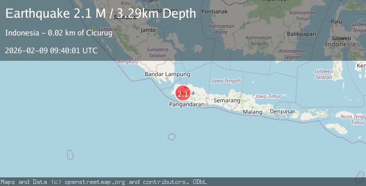 Map of Java, Indonesia