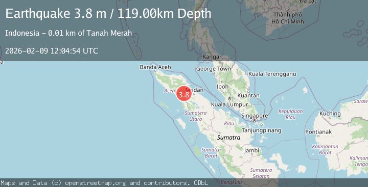 Map of Northern Sumatra, Indonesia