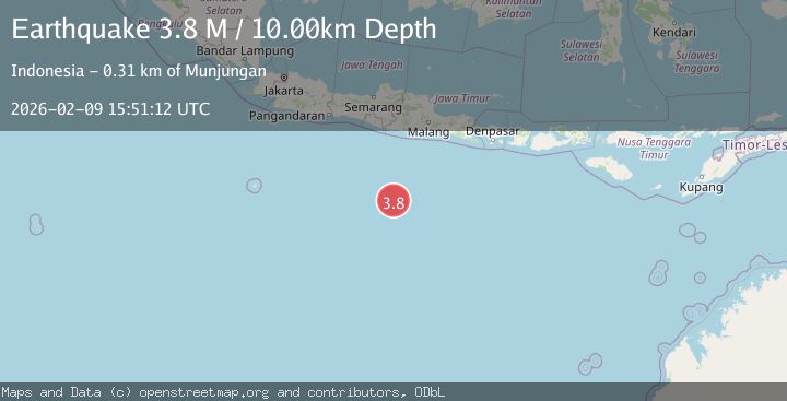 Map of South of Java, Indonesia