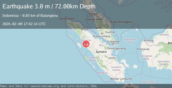 Map of Northern Sumatra, Indonesia