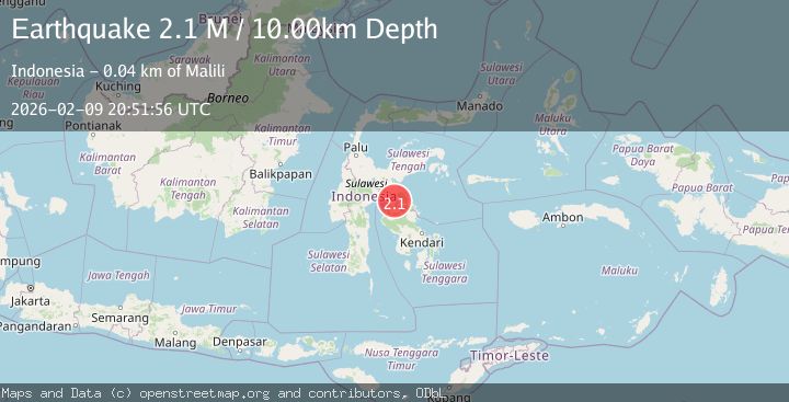 Map of Sulawesi, Indonesia
