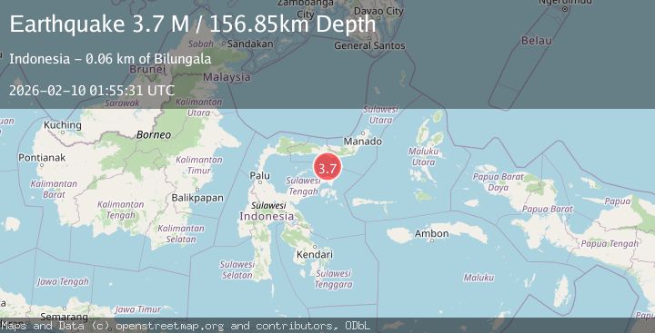 Map of Minahassa Peninsula, Sulawesi