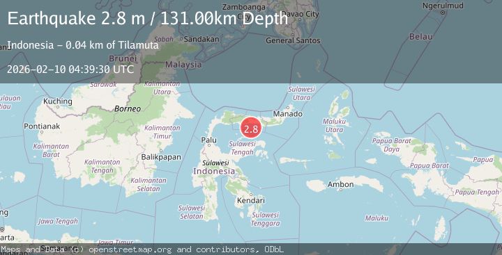 Map of Minahassa Peninsula, Sulawesi