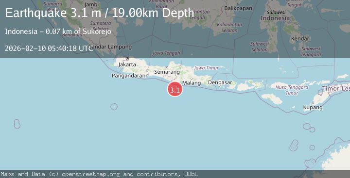 Map of Java, Indonesia