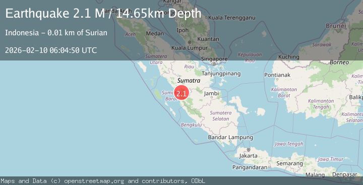 Map of Southern Sumatra, Indonesia