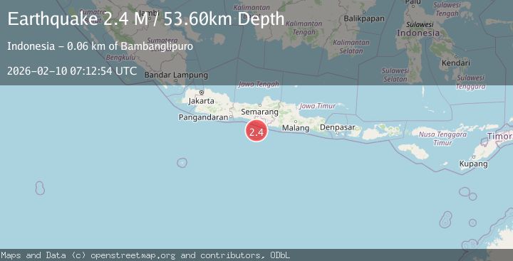 Map of Java, Indonesia