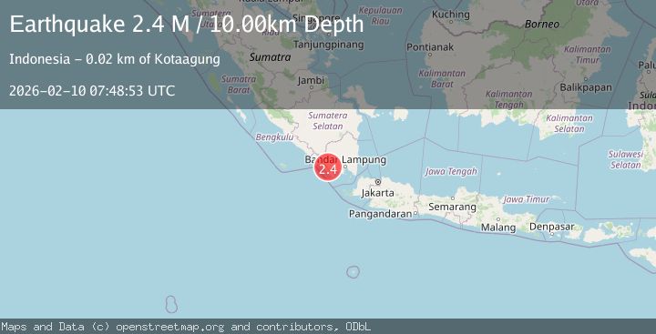 Map of Southern Sumatra, Indonesia