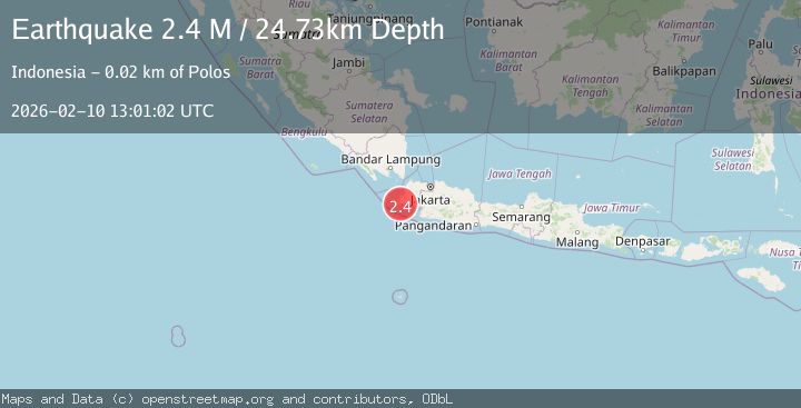 Map of Sunda Strait, Indonesia