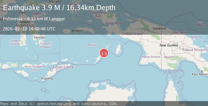 Map of Tanimbar Islands Region, Indonesia