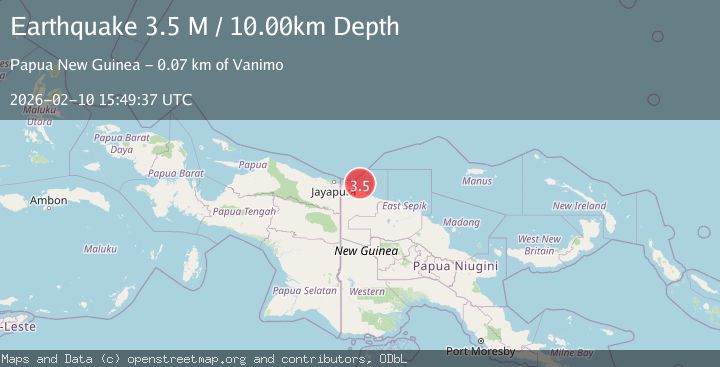 Map of Near North Coast of Papua New Guinea