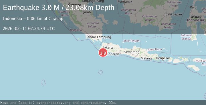 Map of Java, Indonesia