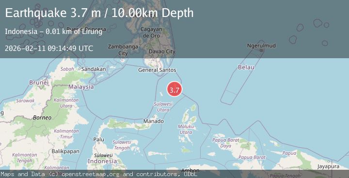 Map of Talaud Islands, Indonesia