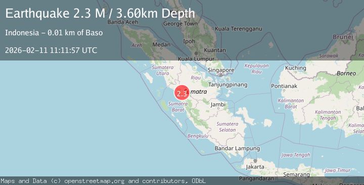 Map of Southern Sumatra, Indonesia