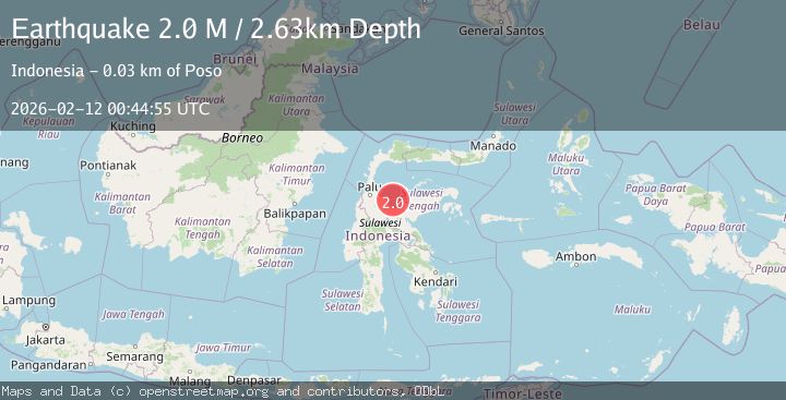 Map of Sulawesi, Indonesia