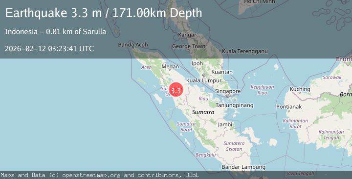 Map of Northern Sumatra, Indonesia