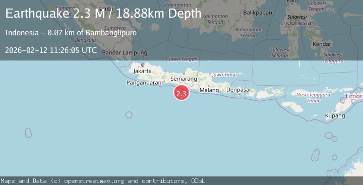 Map of Java, Indonesia