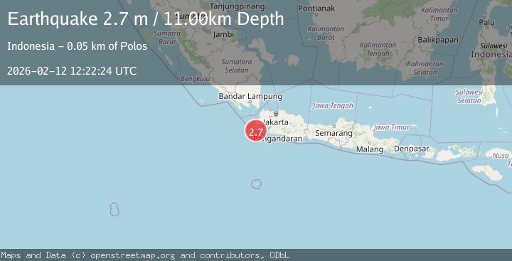 Map of Sunda Strait, Indonesia