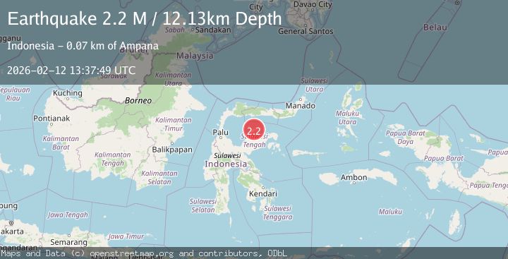 Map of Minahassa Peninsula, Sulawesi