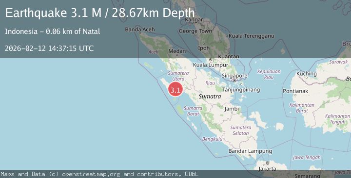 Map of Northern Sumatra, Indonesia