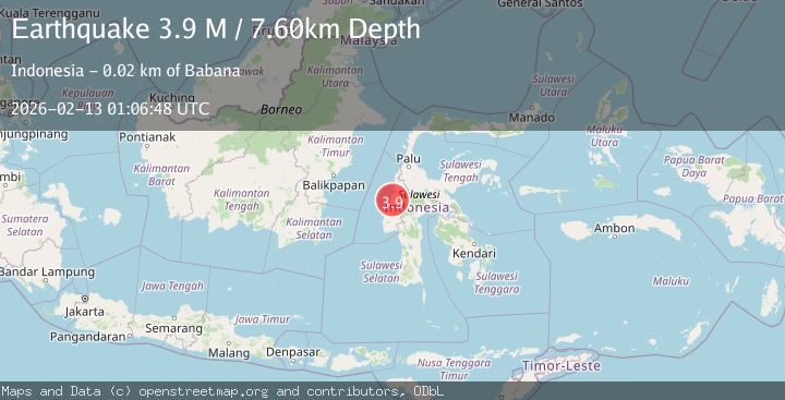 Map of Sulawesi, Indonesia