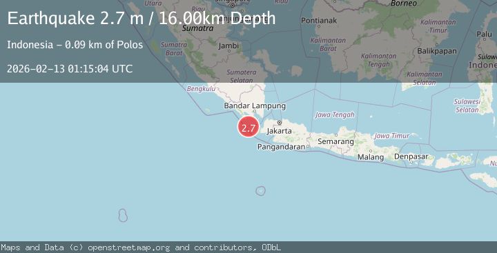 Map of Sunda Strait, Indonesia