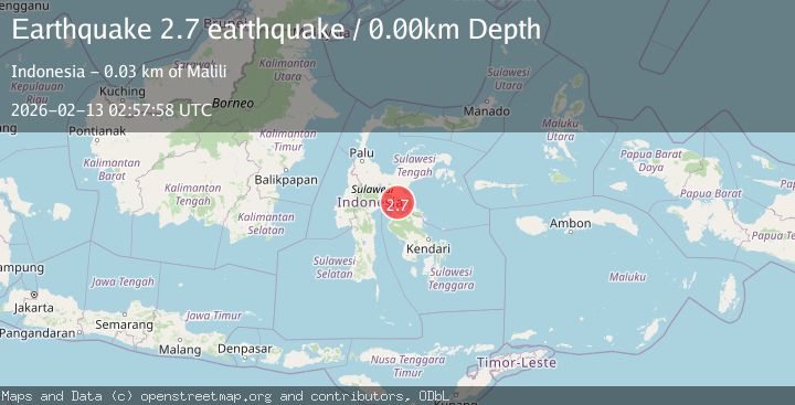 Map of Sulawesi, Indonesia