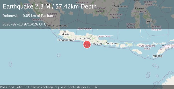 Map of Java, Indonesia