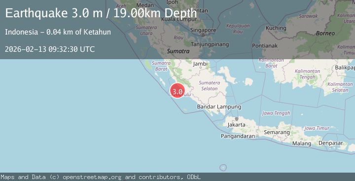 Map of Southern Sumatra, Indonesia