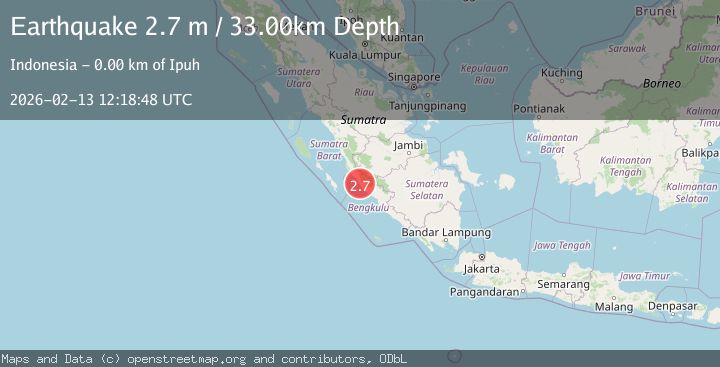 Map of Southern Sumatra, Indonesia
