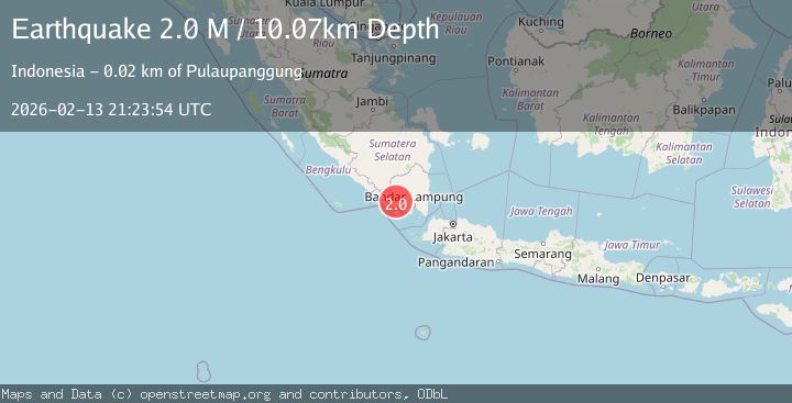 Map of Southern Sumatra, Indonesia
