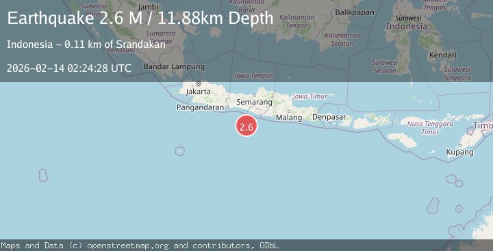 Map of Java, Indonesia