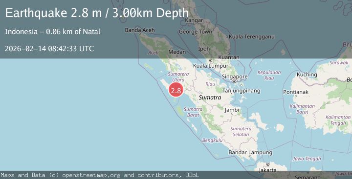 Map of Northern Sumatra, Indonesia