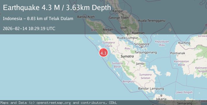 Map of Northern Sumatra, Indonesia