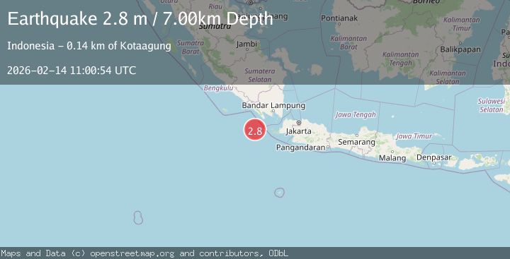 Map of Sunda Strait, Indonesia