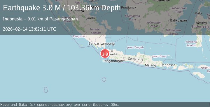 Map of Sunda Strait, Indonesia