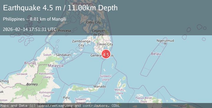Map of Mindanao, Philippines
