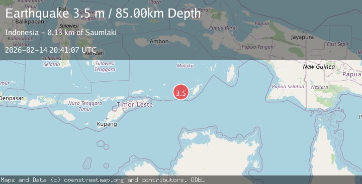 Map of Tanimbar Islands Region, Indonesia