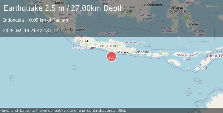 Map of Java, Indonesia