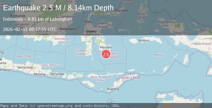 Map of Sulawesi, Indonesia
