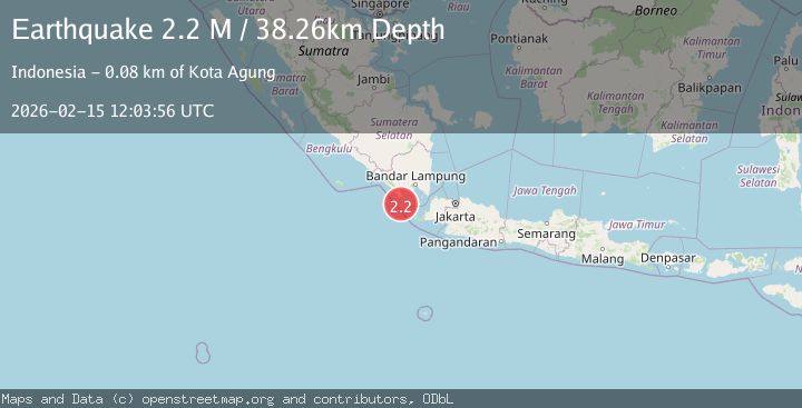 Map of Sunda Strait, Indonesia