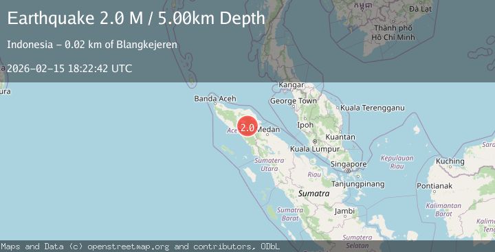 Map of Northern Sumatra, Indonesia